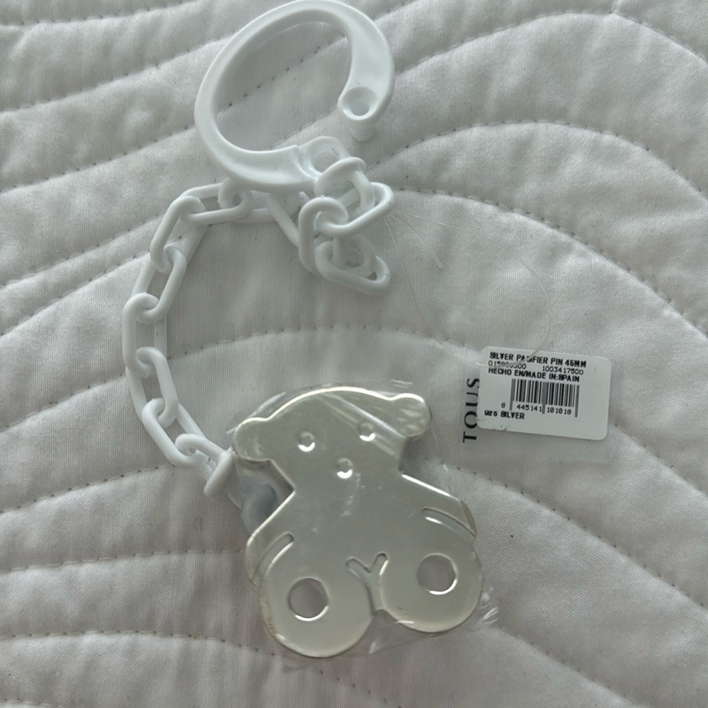 Tous sterling silver pacifier clip